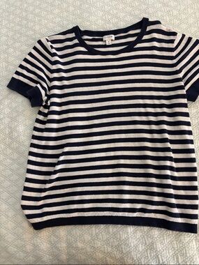 J. Crew Navy & White Striped Short Sleeve Tee